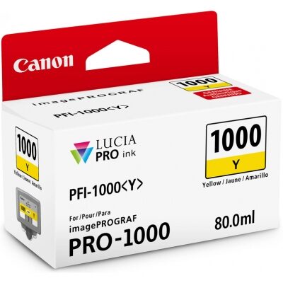 Canon PFI-1000Y Yellow Original Blækpatron Canon imagePROGRAF IPF PRO-1000 | InkNu
