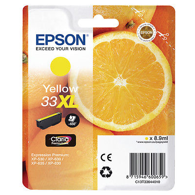 Epson 33XL Yellow Original Blækpatron Epson Expression Premium XP 530 | InkNu