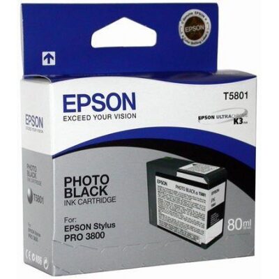 Epson T5801 Foto Black Original Blækpatron Epson Stylus Pro 3800 | InkNu