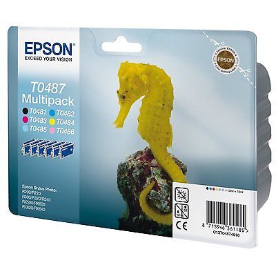 Epson T0487 Multipakke, 6 Farver Original Epson Stylus Photo R200 | InkNu