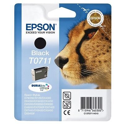 Epson T0711 Black Original Blækpatron Epson Stylus D 120 | InkNu