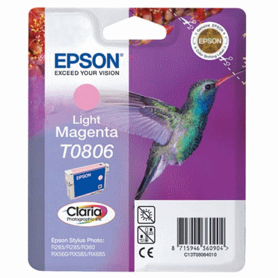 Epson T0806 Light Magenta Original Blækpatron Epson Stylus Photo P50 | InkNu