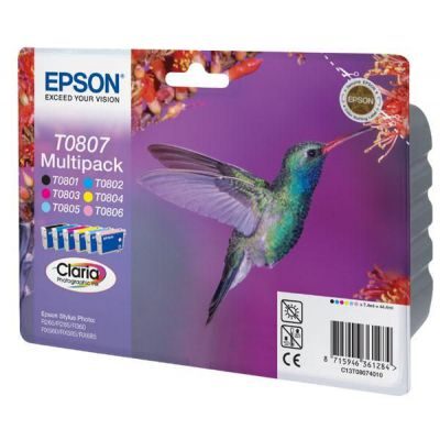 Epson T0807 Multipakke, 6 Farver Original Produkt Epson Stylus Photo P50 | InkNu