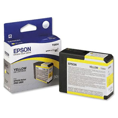 Epson T5804 Yellow Original Blækpatron Epson Stylus Pro 3800 | InkNu