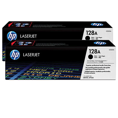 HP 128A Black DUAL-PACK (2) Original Toner HP LaserJet Pro CP 1525 | InkNu
