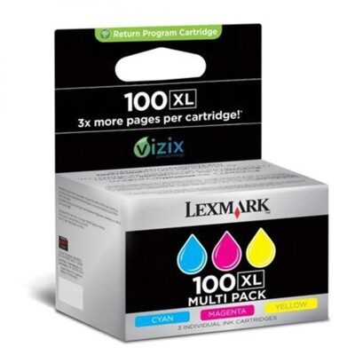 Lexmark NO.100XL 3-PACK C/M/Y Original PATRONPAKKE (UDGÅET) Lexmark Pinnacle Pro 901 | InkNu