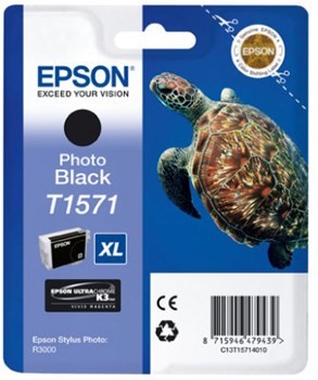 Epson T1571 Photo Black Original Blækpatron Epson Stylus Photo R3000 | InkNu
