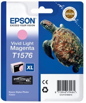 Epson T1576 Vivid Light Magenta Original Blækpatron Epson Stylus Photo R3000 | InkNu
