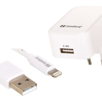 Sandberg AC Charger EU Lightning 2.4A White Opladere | InkNu