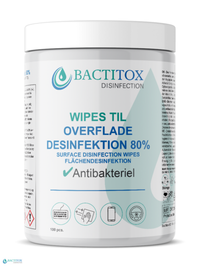 Bactitox Wipes til overfladedesinfektion 80% (100 stk/boks) Covid-19 | InkNu