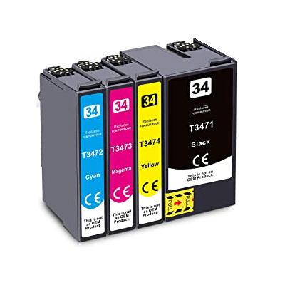Epson 34XL Kompatibel 4-Farver Patronpakke – 75ml Epson Workforce Pro 3720 | InkNu